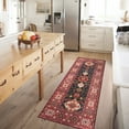 thumbnail image 1 of My Magic Carpet 2.5'x7' Machine Washable Non-Slip Kitchen Hallway Runner Rug, Ramage Indigo, 1 of 5