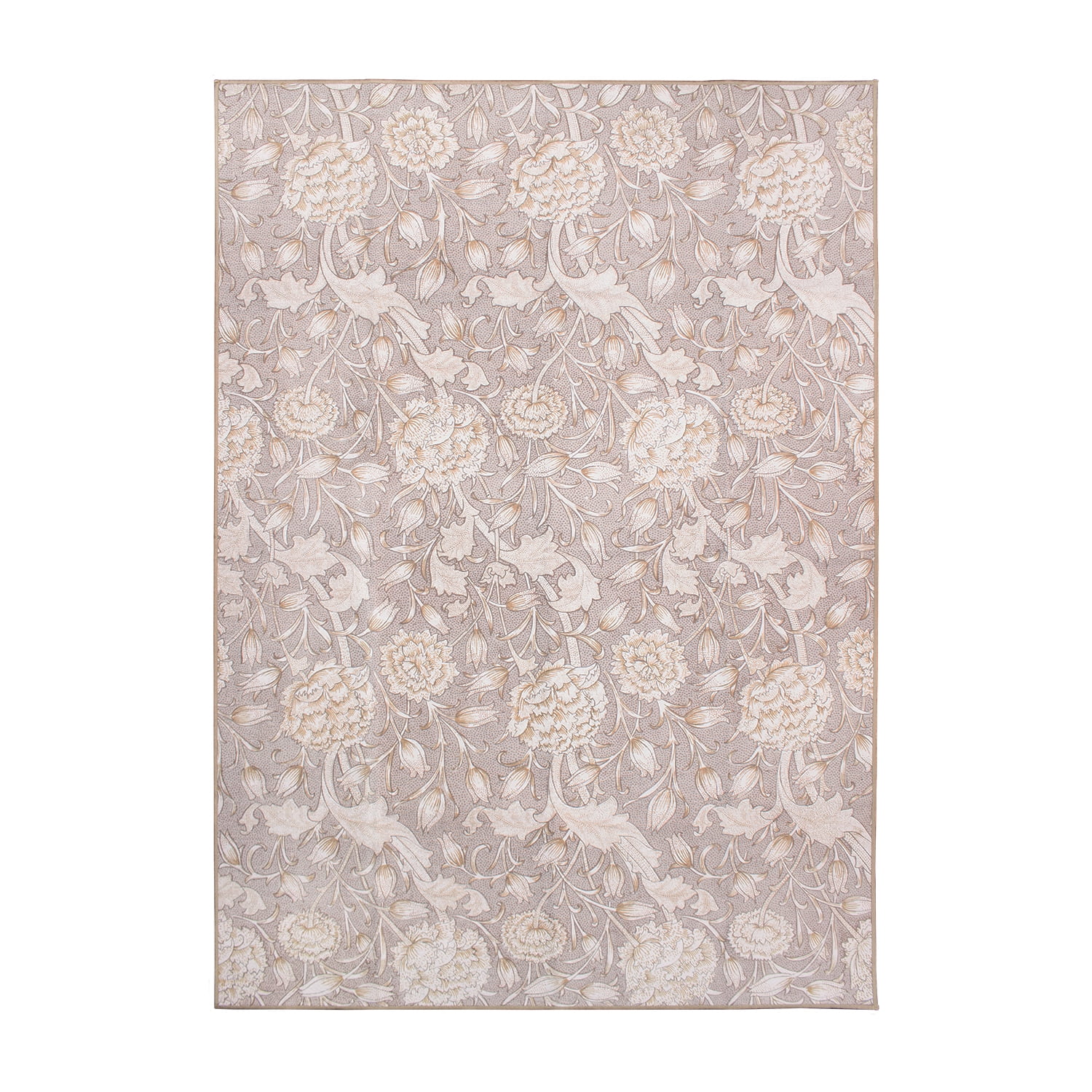 Kalini Gray Floral Machine Washable 5' x 7' Rug