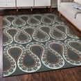 thumbnail image 1 of My Magic Carpet 5'x7' Machine Washable Area Rug for Dining Living Room, Snake Serpentine Slate Grey, 1 of 5