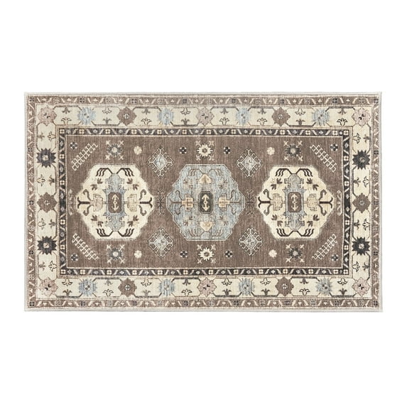 My Magic Carpet 3'x5' Machine Washable Non-Slip Kitchen Entryway Area Rug - Shary Coffee Brown
