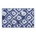 thumbnail image 1 of My Magic Carpet 3x5' Machine Washable Non-Slip Kitchen Entryway Rug, Shibori Geometric Diamond Blue, 1 of 6