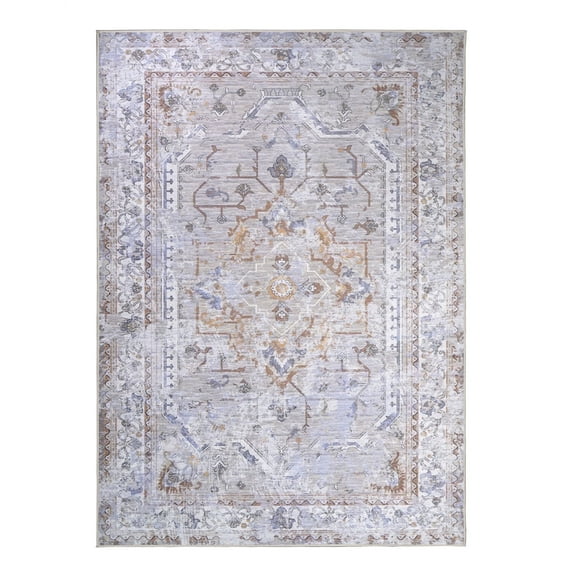 My Magic Carpet 5'x7' Machine Washable Non-Slip Dining Living Room Area Rug - Sofia Neutral