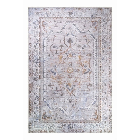 My Magic Carpet 6'x9' Machine Washable Non-Slip Dining Living Room Area Rug - Sofia Neutral