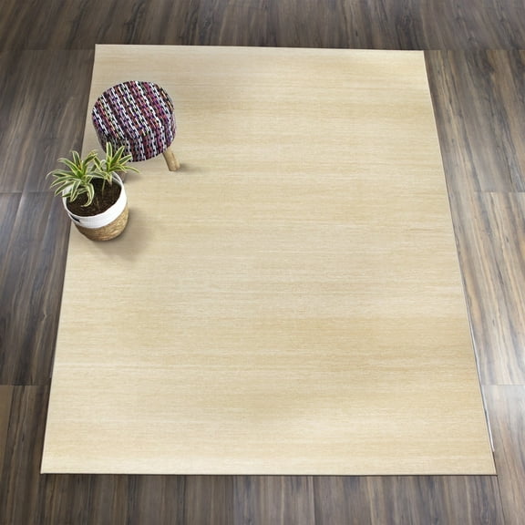 My Magic Carpet 5'x7' Machine Washable Non-Slip Dining Living Room Area Rug - Solid Cream