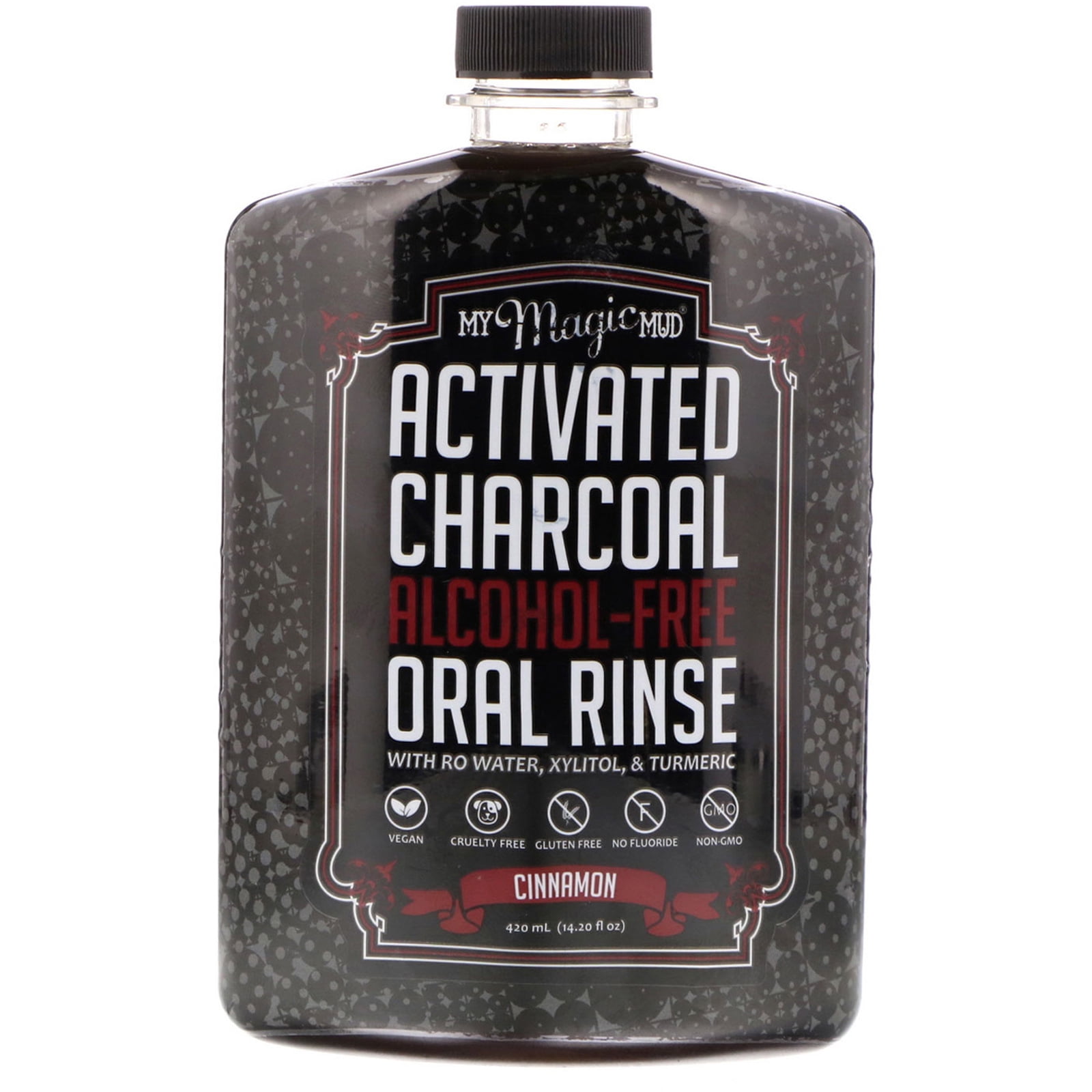 My Magic Mud Activated Charcoal Alcohol-Free Oral Rinse Cinnamon 14 20 fl oz 420 ml