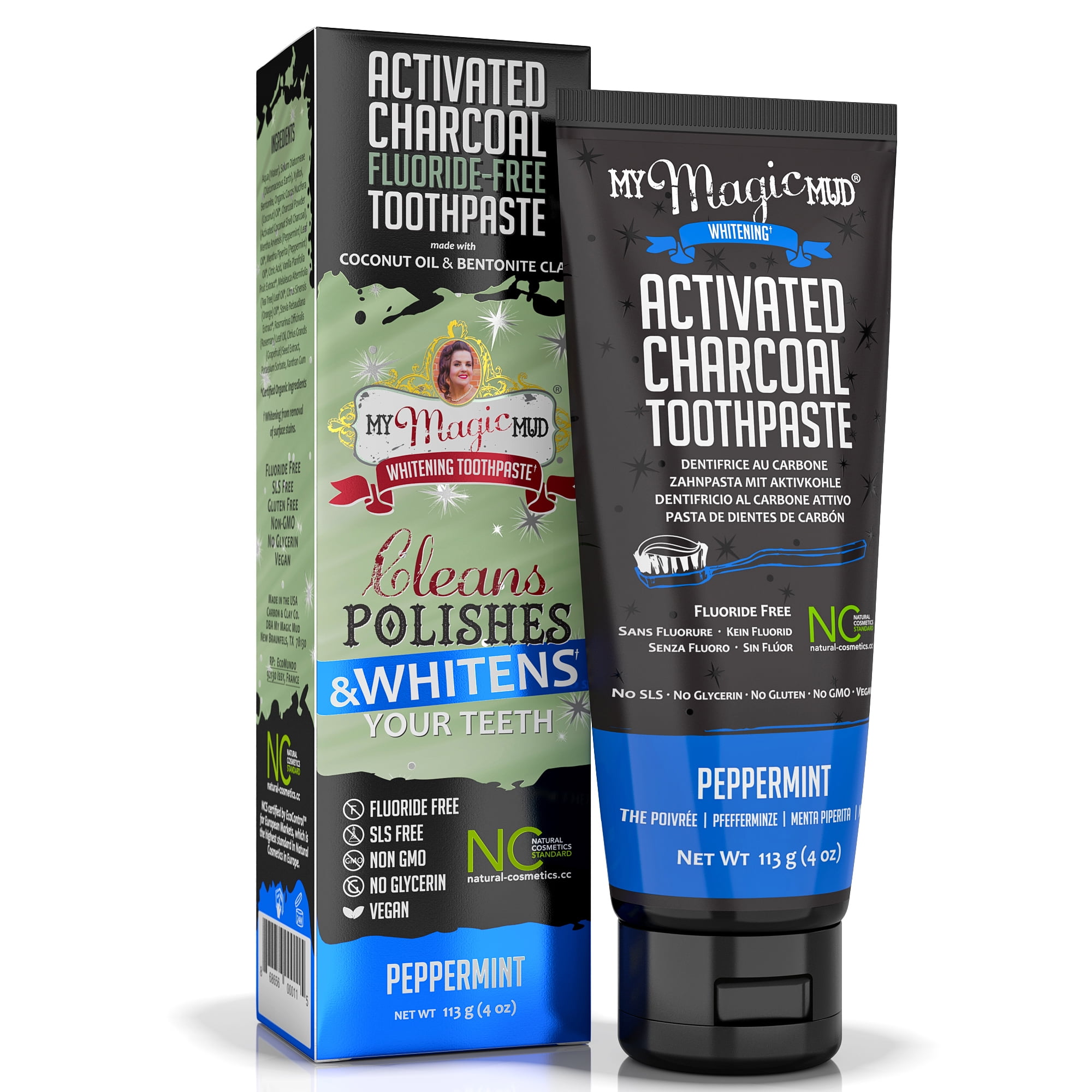 My Magic Mud Activated Charcoal Toothpaste Peppermint 4 oz ...