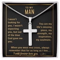 thumbnail image 1 of My Man, I Will Forever Love You - Artisan Cross Necklace - Gift Box & Message Card, 1 of 5