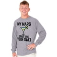 thumbnail image 1 of My Margarita Could Use Your Salt Plus Size Long Sleeve Graphic Tee Shirt Brisco Brands 3X, 1 of 5