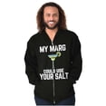 thumbnail image 1 of My Margarita Could Use Your Salt Unisex Fleece Graphic Zip Up Hoodie Brisco Brands 4X, 1 of 5