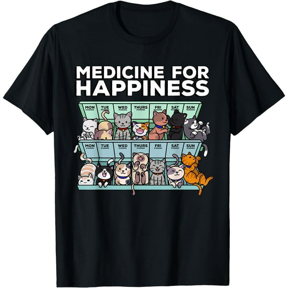 My Medicine for Happiness Called Cat every day kitten Unisex T-Shirt for Men Women Kids Toddler