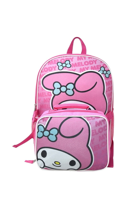My Melody 16" Pink School Backpack with Lunch Bag