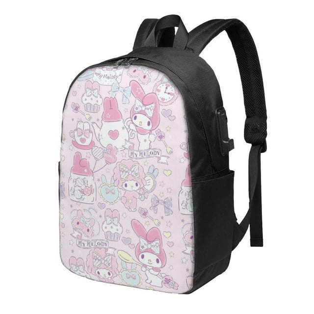 My Melody 17 Inch Laptop Backpack With Usb Charging Port Travel Bags ...
