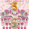thumbnail image 1 of My Melody 5th Tableware Balloons Cake Toppers Backdrop Banner Supplies Party Decor Plates Decorations, 1 of 7