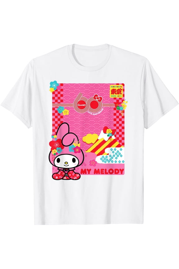 My Melody 60th Unisex T-Shirt,White color,size S