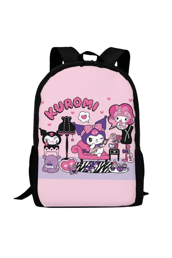 My Melody And Kuromi Backpack,3d Print Laptop Backpack Lightweight Casual Daypack Bookbag Multi-Function Travel Backpack 16.5 In