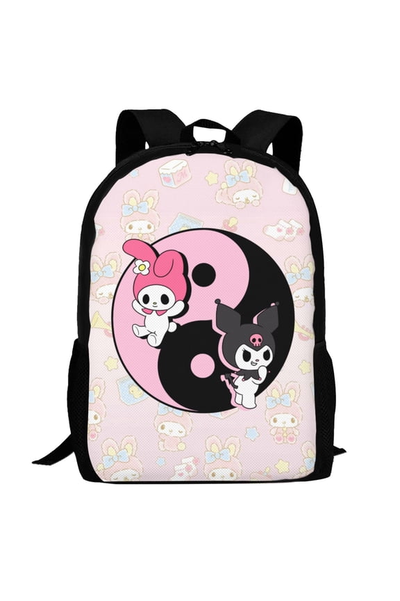 My Melody And Kuromi Backpack,3d Print Laptop Backpack Lightweight Casual Daypack Bookbag Multi-Function Travel Backpack 16.5 In