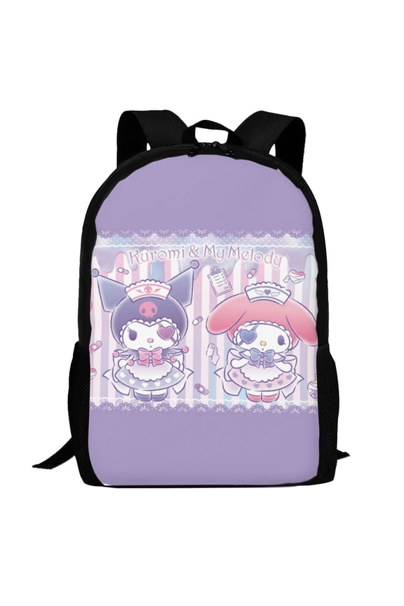 My Melody And Kuromi Backpack,3d Print Laptop Backpack Lightweight Casual Daypack Bookbag Multi-Function Travel Backpack 16.5 In