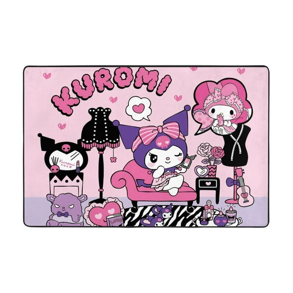 My Melody And Kuromi Rugs Washable Cover Floor Rug Carpets Bathroom Decorations For Kitchen Bedroom Indoor 36"X24"