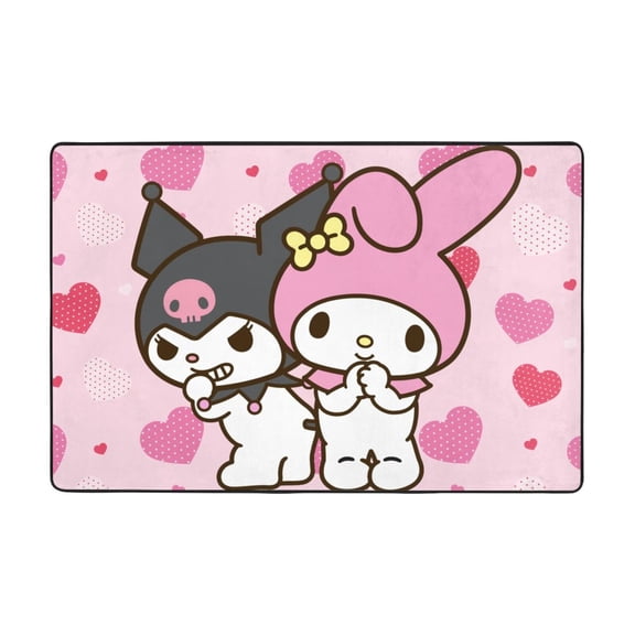 My Melody And Kuromi Rugs Washable Cover Floor Rug Carpets Bathroom Decorations For Kitchen Bedroom Indoor 36"X24"