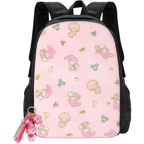 My Melody Backpack Fashion Lightweight Laptop Backpack Anime For Adults Multifunctional Backpack My Melody Bag For Women Cosplay With Keychain