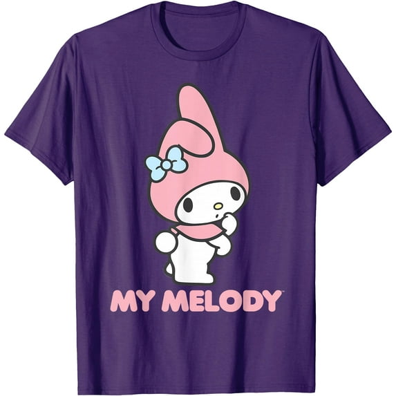 My Melody Backside Logo DTG Print Unisex T-Shirt,Purple Color,Size YS