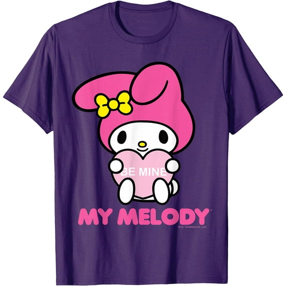 My Melody "Be Mine" Valentine DTG Print Unisex T-Shirt,Purple Color,Size 2XL