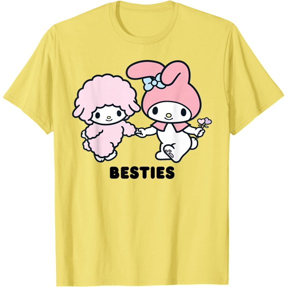 My Melody Besties DTG Print Unisex T-Shirt,Cornsilk Color,Size L