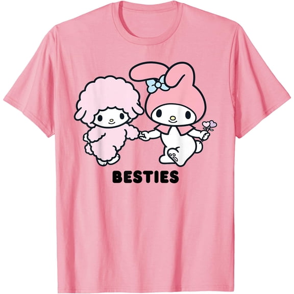 My Melody Besties DTG Print Unisex T-Shirt,Light Pink Color,Size M