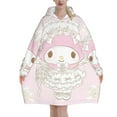 My Melody Blanket Hoodie For Adult Women Men, Flannel Fleece Sweatshirt Hooded Blanket