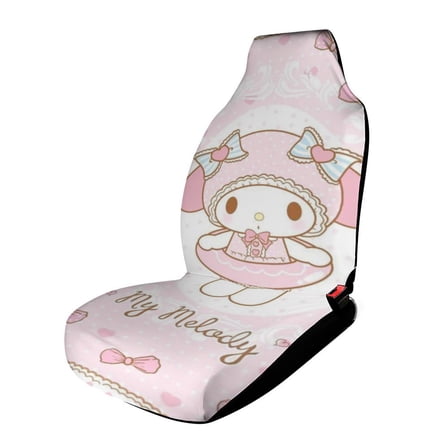 My Melody Car Seat Covers Nonslip Elastic Front Seat Protector Fashion Prints Seat Mat Cover Universal Fit Cars Trucks SUV 1PCS Car Accessories