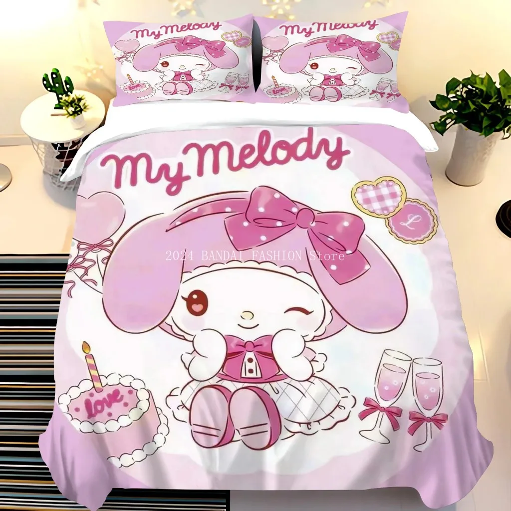My Melody Cartoon Anime Quilt Duvet Cover Set Comforter Cover King Size