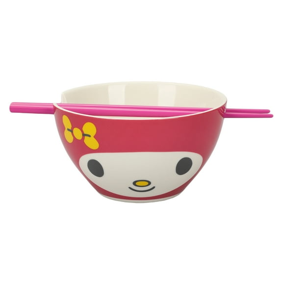 My Melody Character Face 20 oz Ramen Bowl With Chopsticks