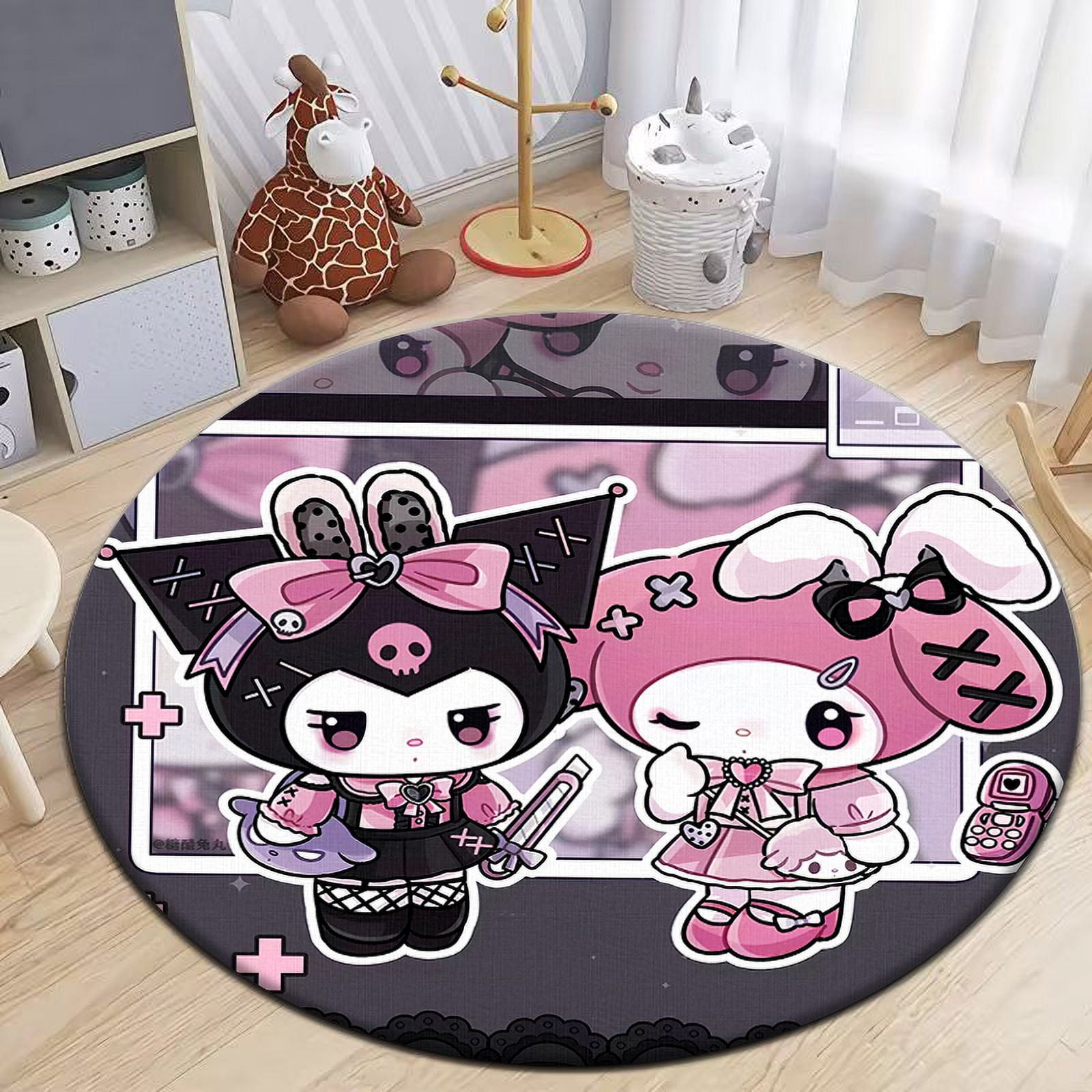 My Melody Cute Pattern Round Carpet Rugs for Bedroom Living Room Door ...