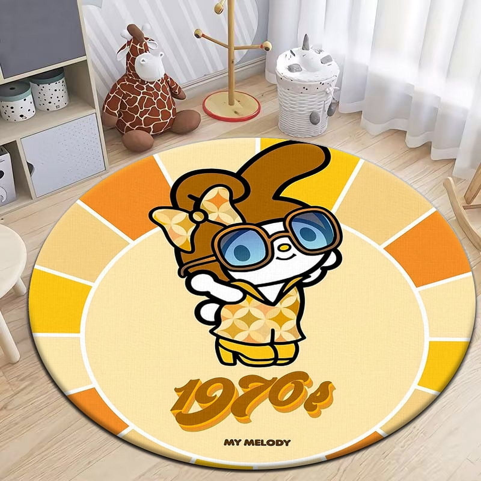 My Melody Cute Pattern Round Carpet Rugs for Bedroom Living Room Door ...