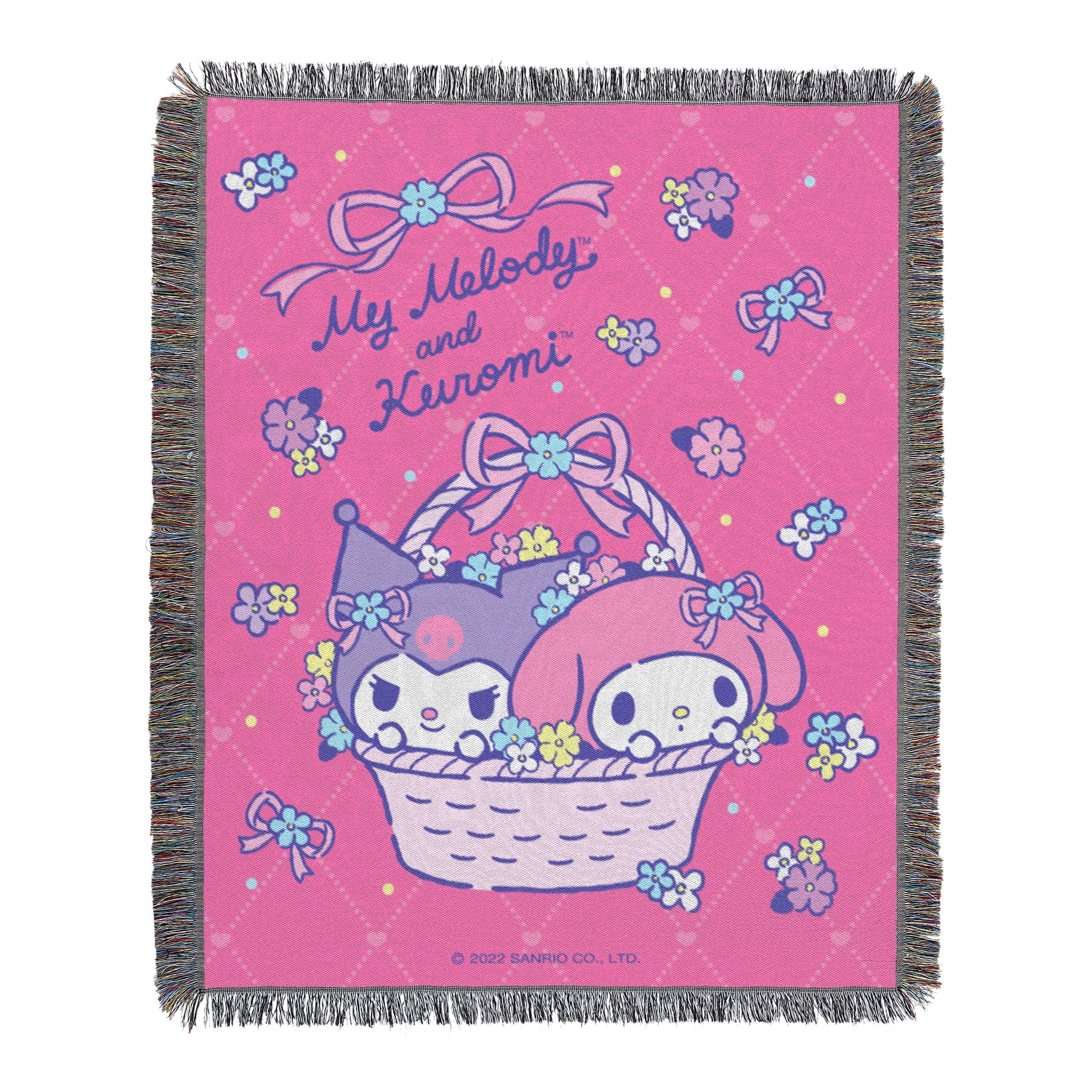 My Melody Flower Basket Fun Woven Tapestry Throw Blanket