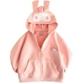 thumbnail image 1 of My Melody Full Zip Hoodie Sweatshirt Cartoon Ears Hooded Zippered Jacket Coat,120, 1 of 7