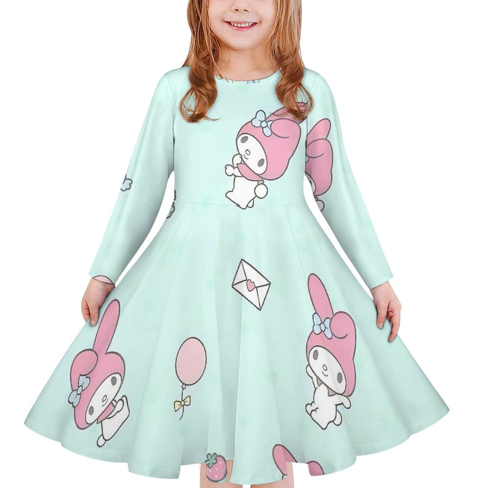 My Melody Girls Cartoon Dress Dresses Casual Long-Sleeved M - Walmart.com