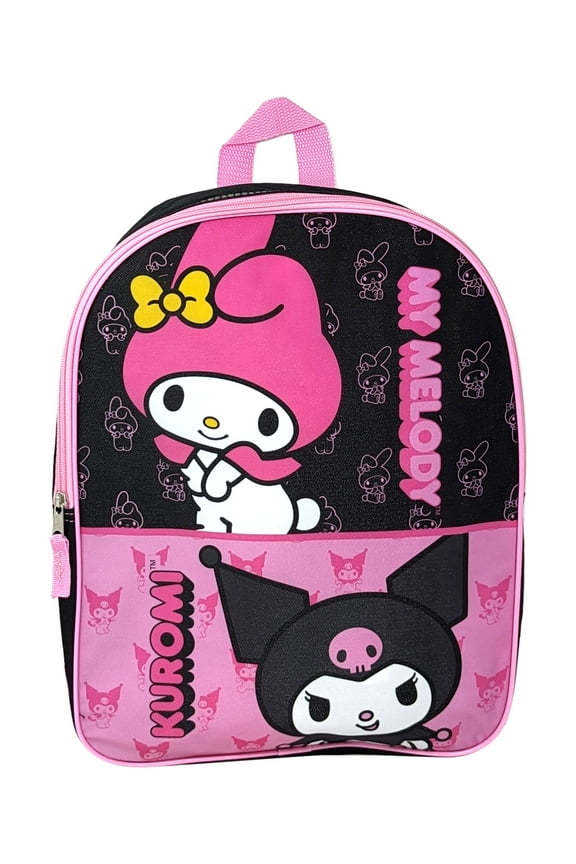 My Melody & Kuromi Backpack 15" Sanrio Hello Kitty Plain Front