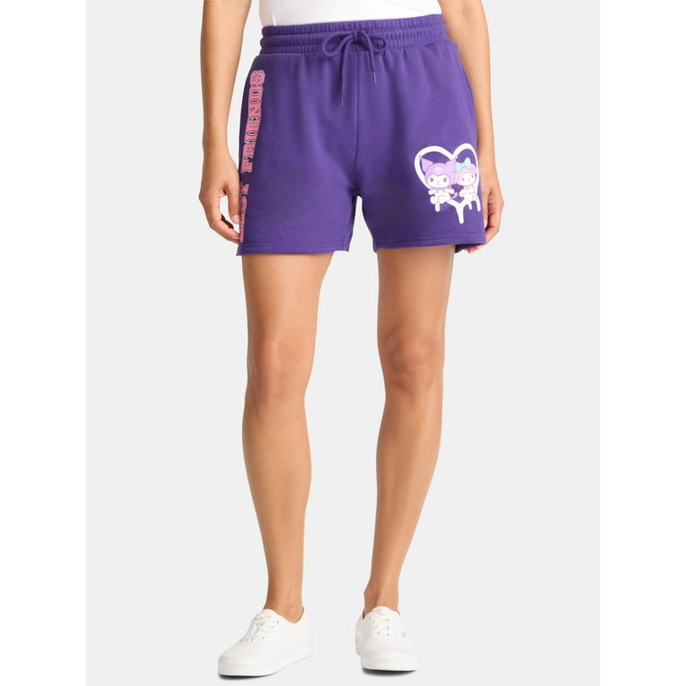 My Melody and Kuromi Women's Graphic Fleece Shorts, Sizes