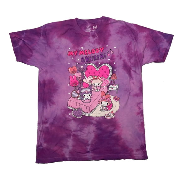 My Melody & Kuromi Mens T-Shirt - Sleepover Duo Tie Dye (X-Large)