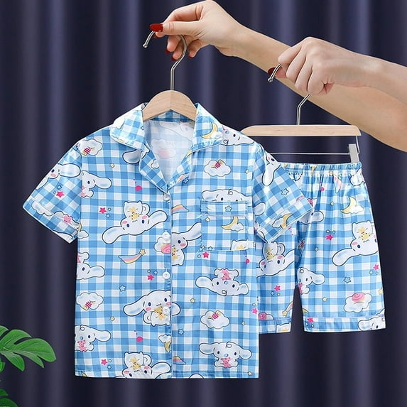 My Melody Kuromi Pajama Sets Anime Sanrio Cartoon Hello Kitty Short