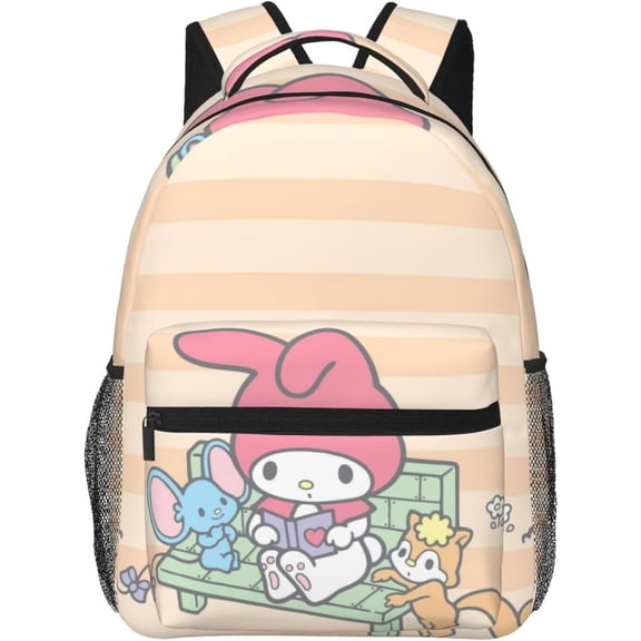 My Melody Lightweight Backpack Casual Lightweight Backpack Unisex Travel Backpack Bag Japanese Cartoon 3d Printed Backpack