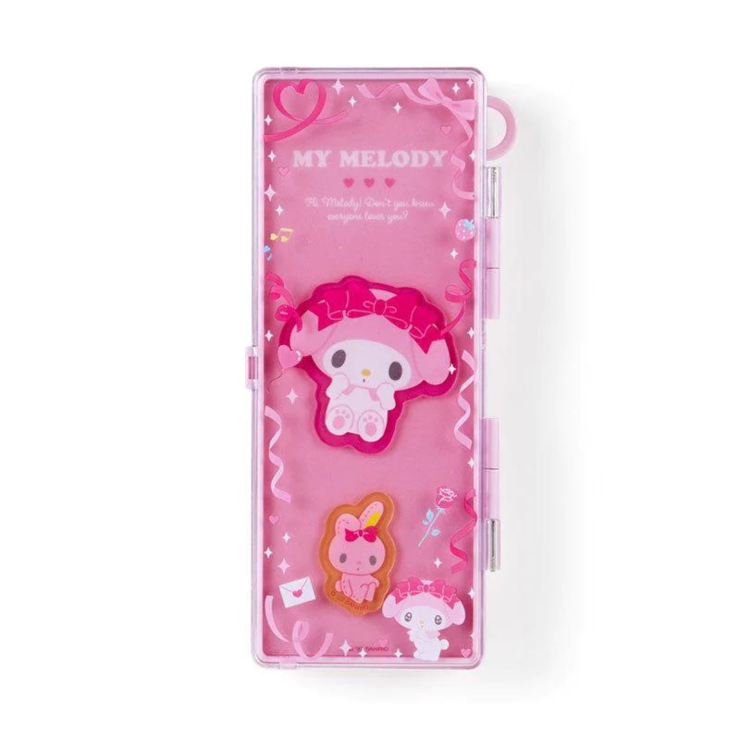 My Melody Storage Case Pencil Box Emboss Pattern Transparent cover Pink  Sanrio Inspired by You.