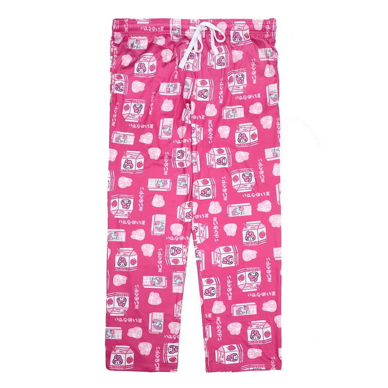 My Melody Strawberry Milk Cartons And Juice Boxes Women's Sleep Pajama  Pants-XXL