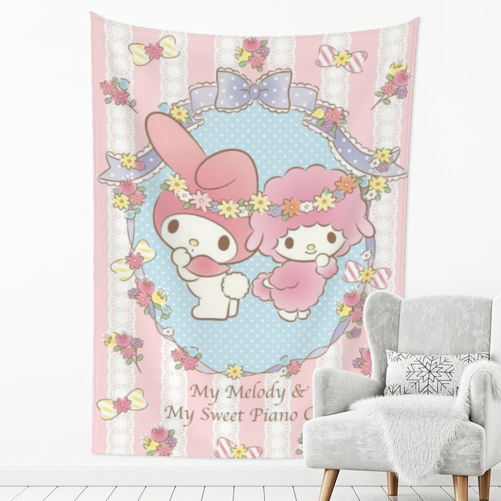 My Melody Tapestry Aesthetic Cute Room Decor Tapestry Birthday