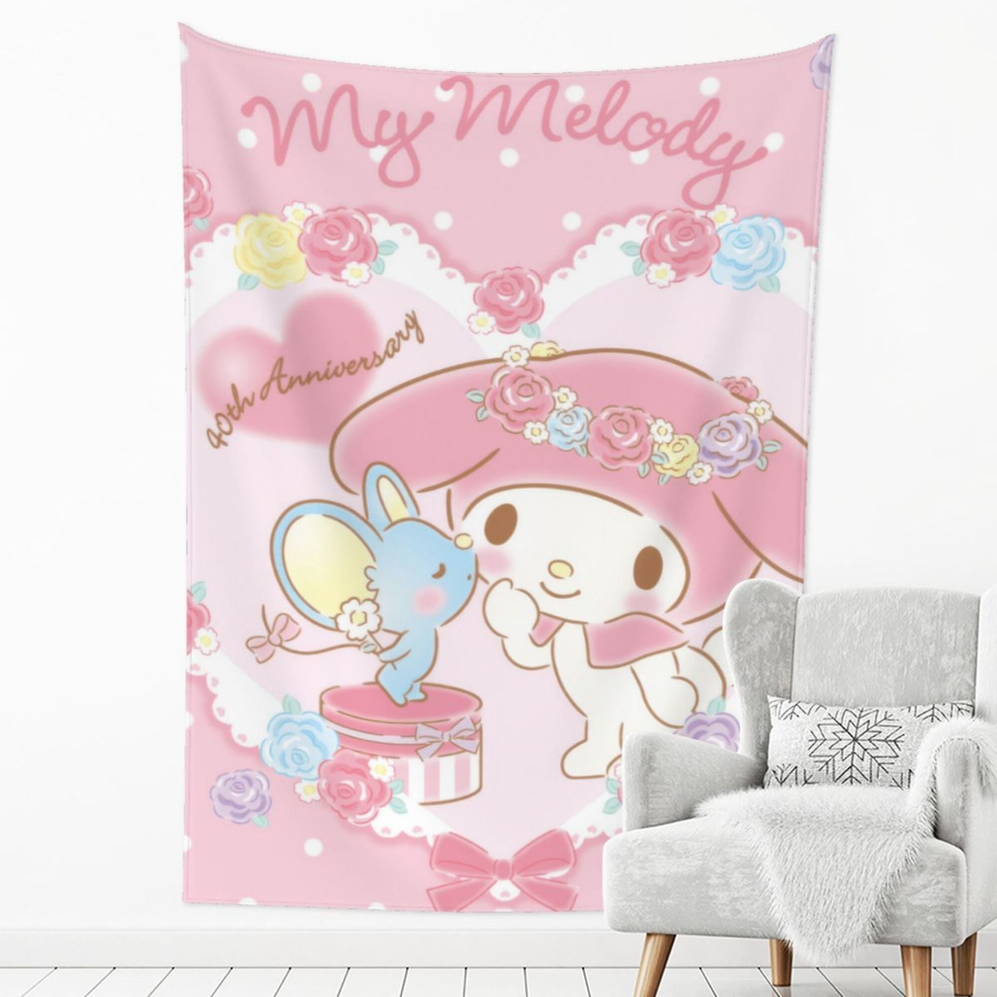 My Melody Tapestry Aesthetic Cute Room Decor Tapestry Birthday ...