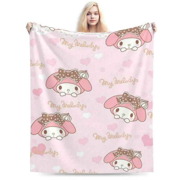 My Melody Ultra-Soft Micro Fleece Blanket Plush Fuzzy Cozy Bed Blankets Lightweight Reversible Air Conditioner Quilt 40"X30"