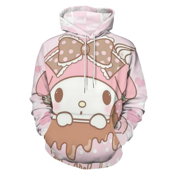 My Melody Unisex Sweatshirts Fashion Sweater for Men Women Pullover Hoodie Graphic Print Activewear Jacket Tops M
