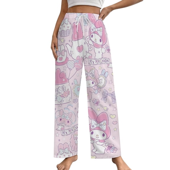 My Melody Women Pajama Pants Causal Comfy Lounge Sleep Bottoms Loose Yoga Pants Print Sleepwear L