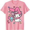 thumbnail image 1 of My Melody and Friend Sweet Hearts DTG Print Unisex T-Shirt,Light Pink Color,Size L, 1 of 5